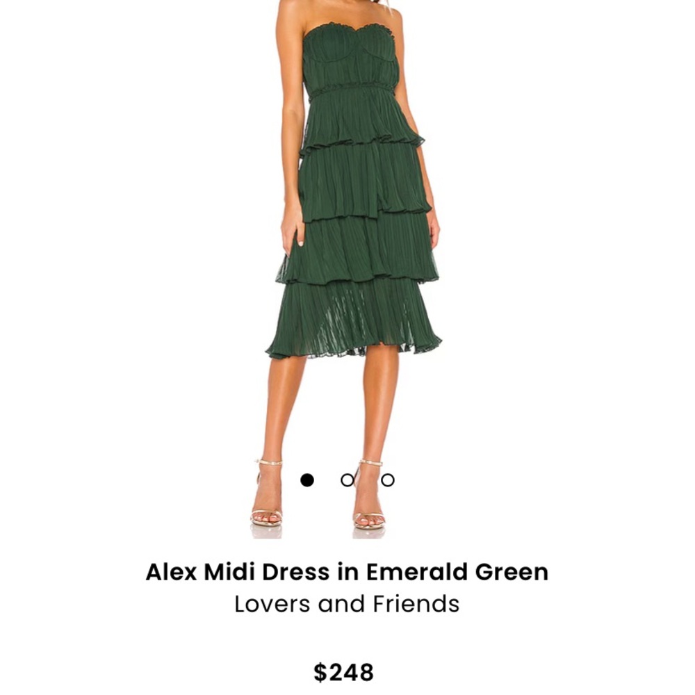 Lovers + Friends REVOLVE green tiered dress
